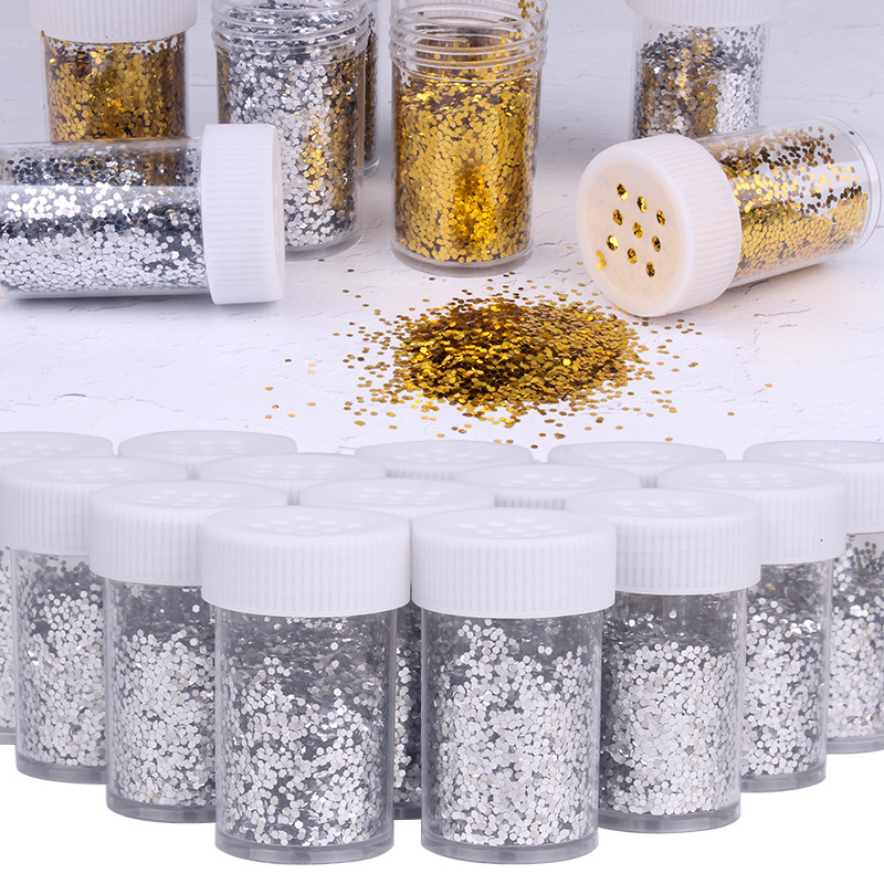 Gold, Silver Glitter mix Pack (12 bottles in a pack)