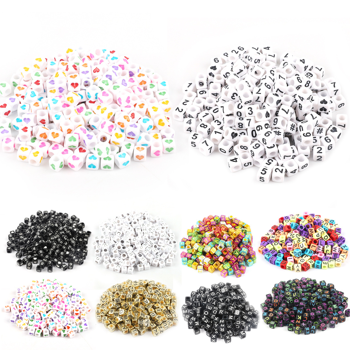 Acrylic Alphabet Beads for Custom Text Decoration(100 pcs)