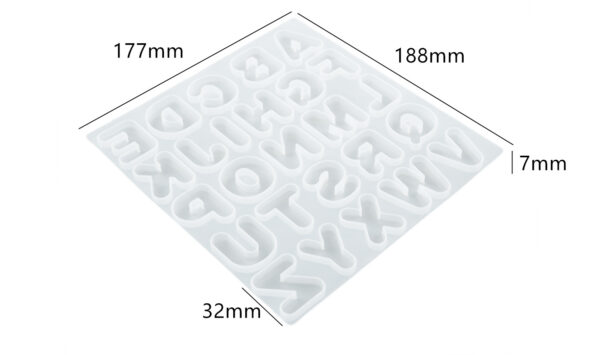 Whimsical Curvy Font Alphabet Silicone Mold