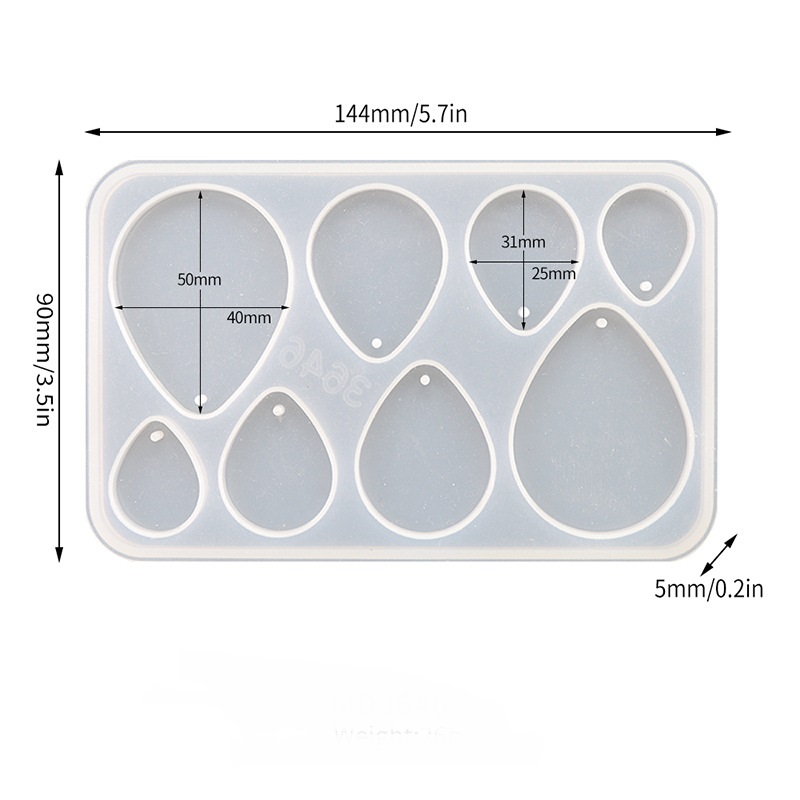 8-Pair Multi-Shape Earring Silicone Mold