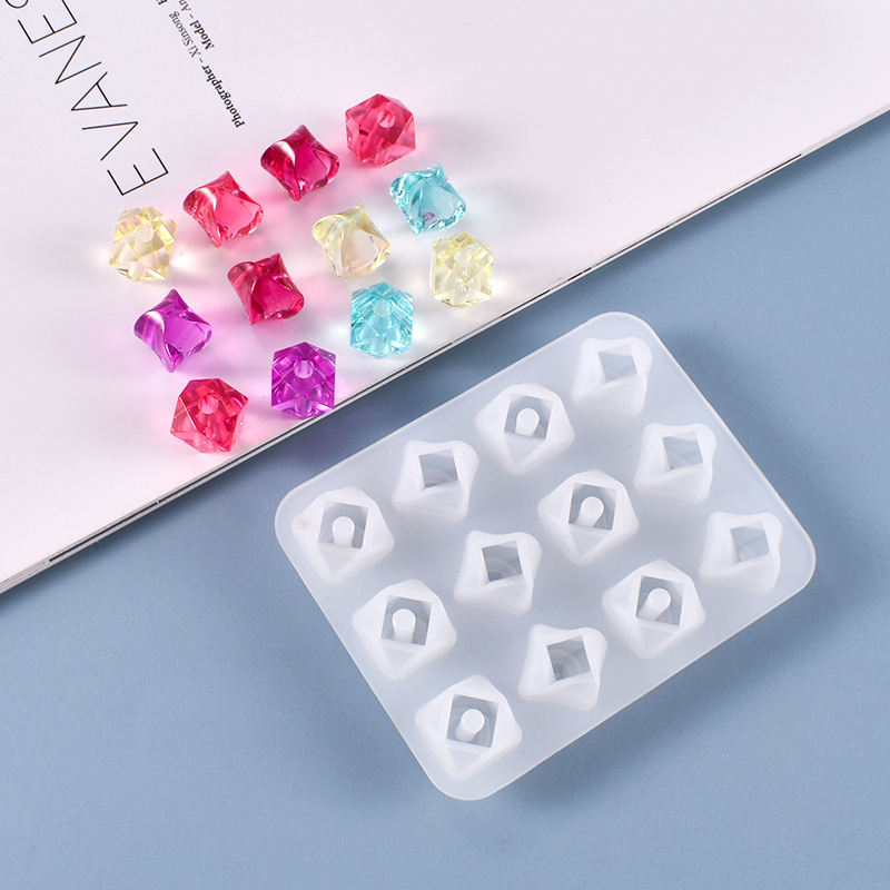 Faceted Diamond Bead Silicone Mold - Gemstone Shape