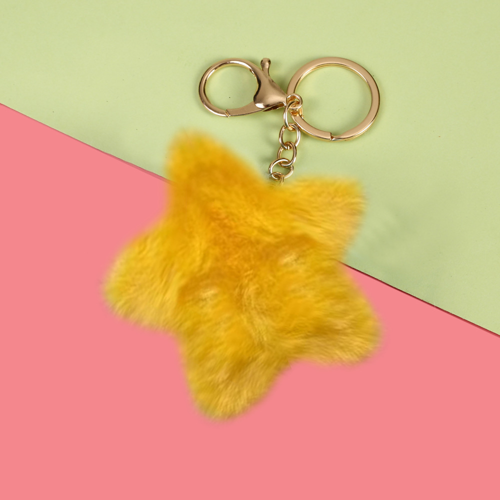 Star Shaped Pompom (keychain extension not included)