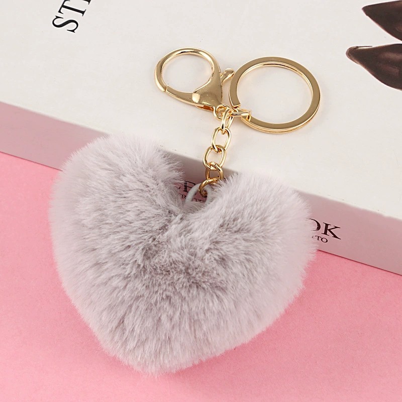 Heart Shaped Pompom (Keychain not included)