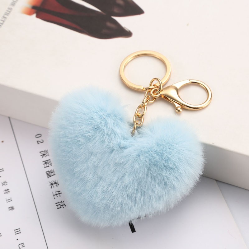 Heart Shaped Pompom (Keychain not included)