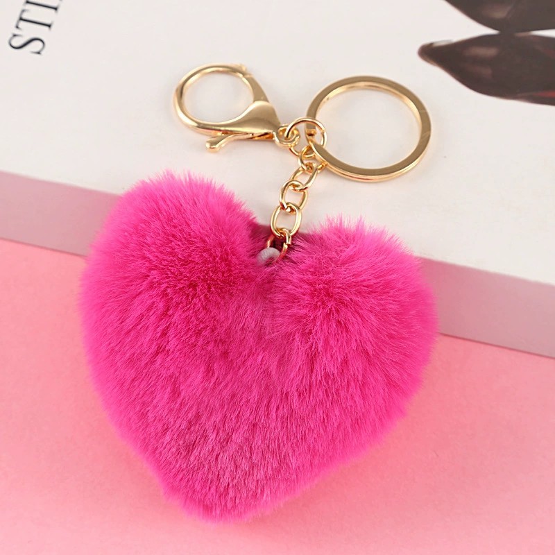 Heart Shaped Pompom (Keychain not included)