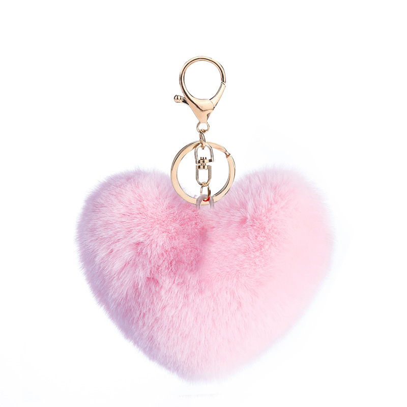 Heart Shaped Pompom (Keychain not included)