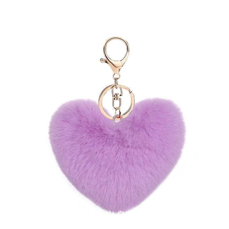 Heart Shaped Pompom (Keychain not included)