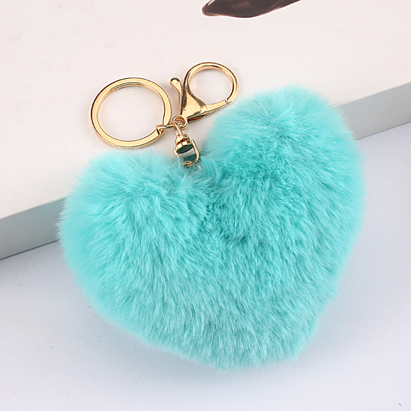 Heart Shaped Pompom (Keychain not included)