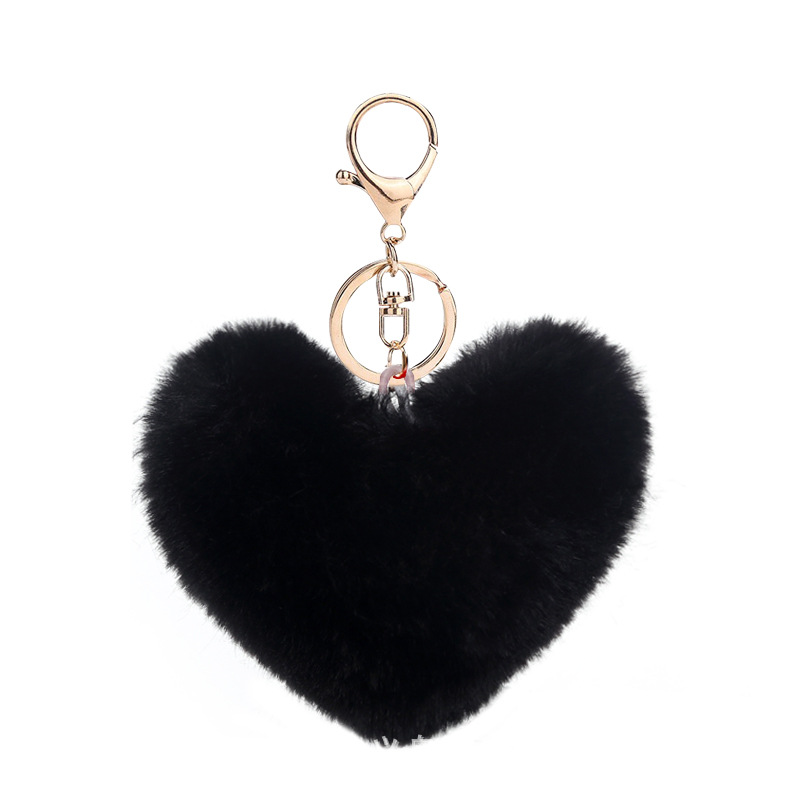 Heart Shaped Pompom (Keychain not included)