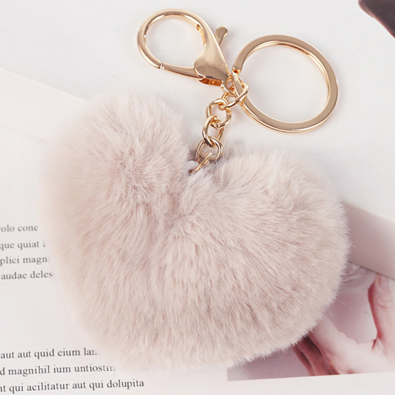 Heart Shaped Pompom (Keychain not included)