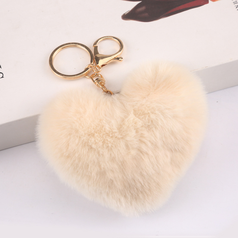 Heart Shaped Pompom (Keychain not included)