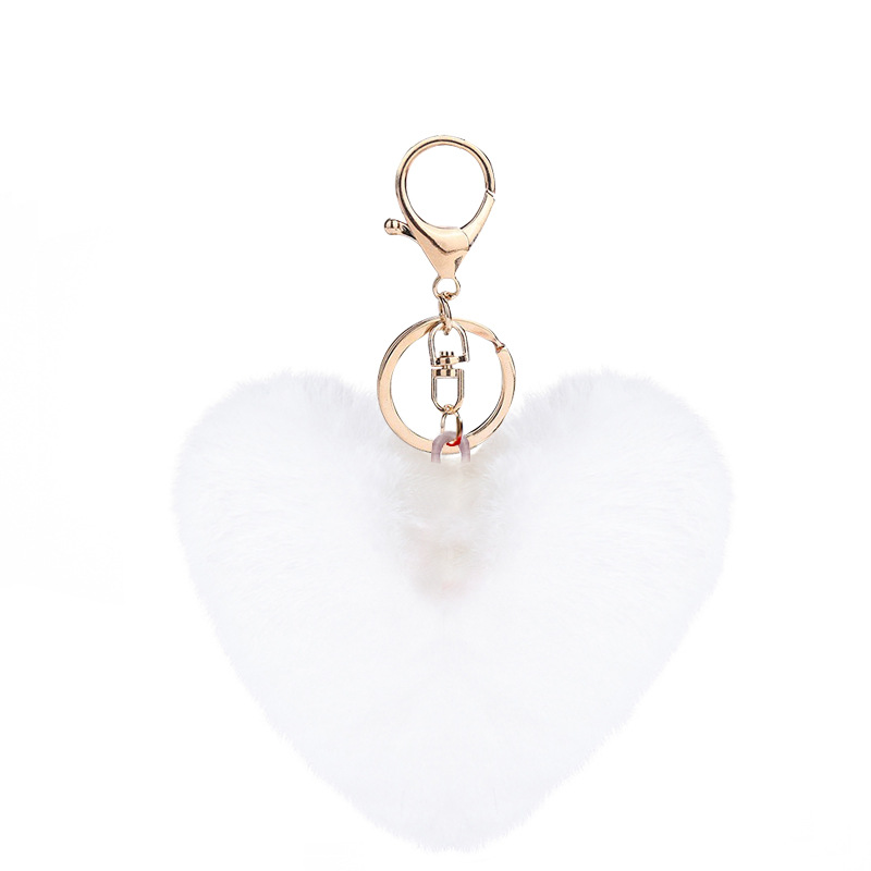 Heart Shaped Pompom (Keychain not included)