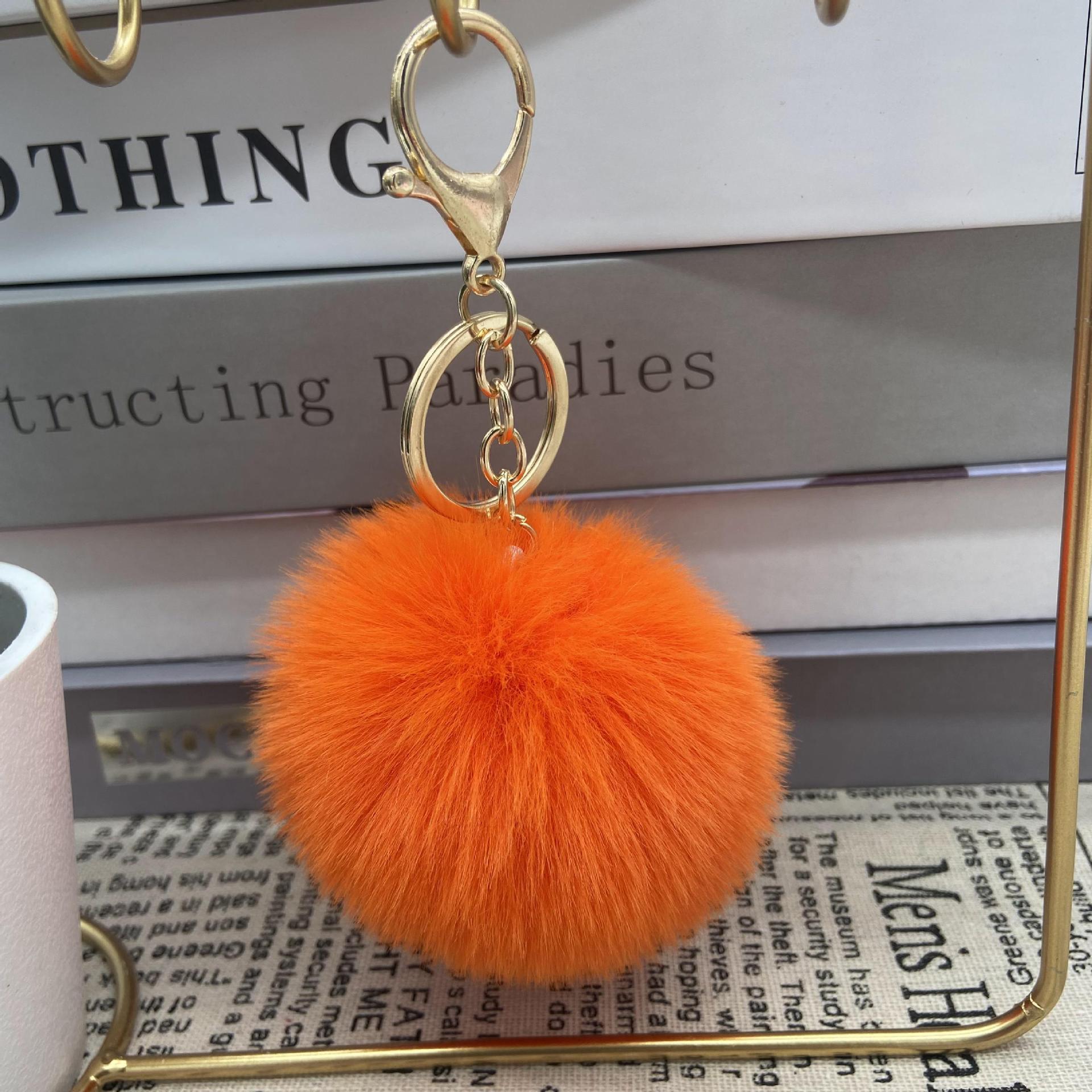 8cm Round Ball Pom-Pom (with Keychain attachment)