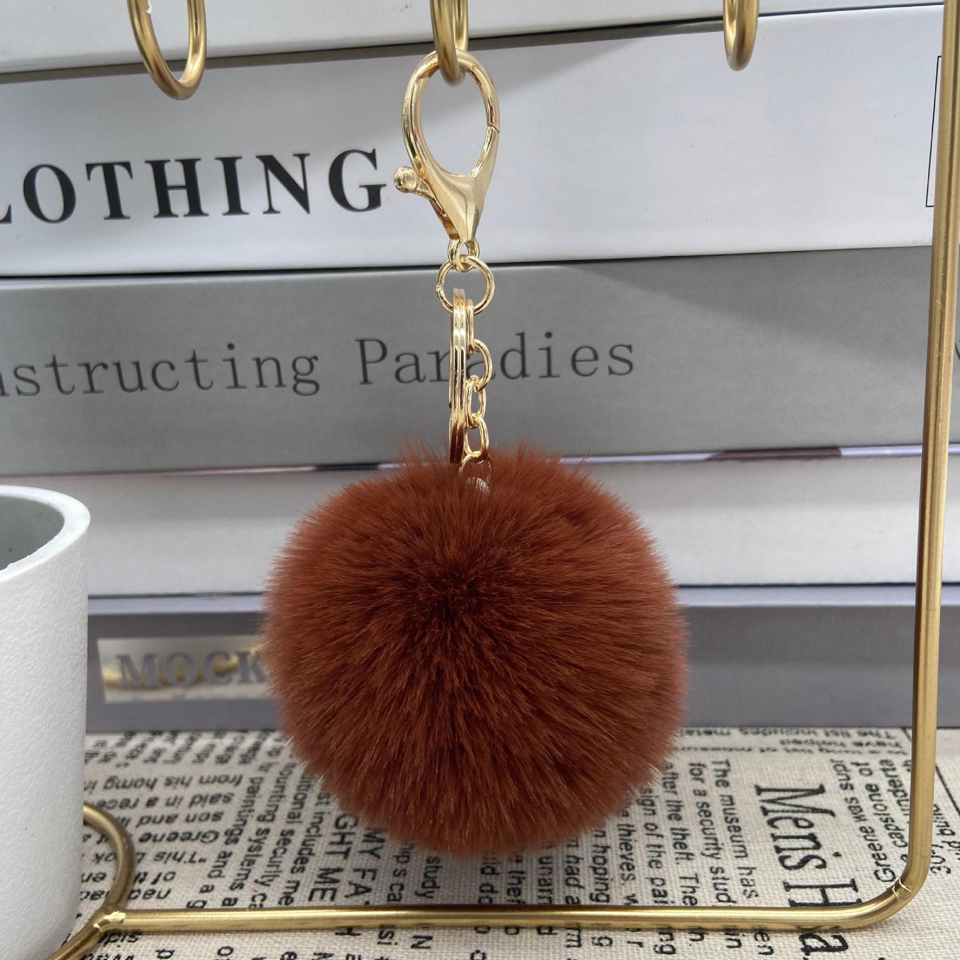 8cm Round Ball Pom-Pom (with Keychain attachment)