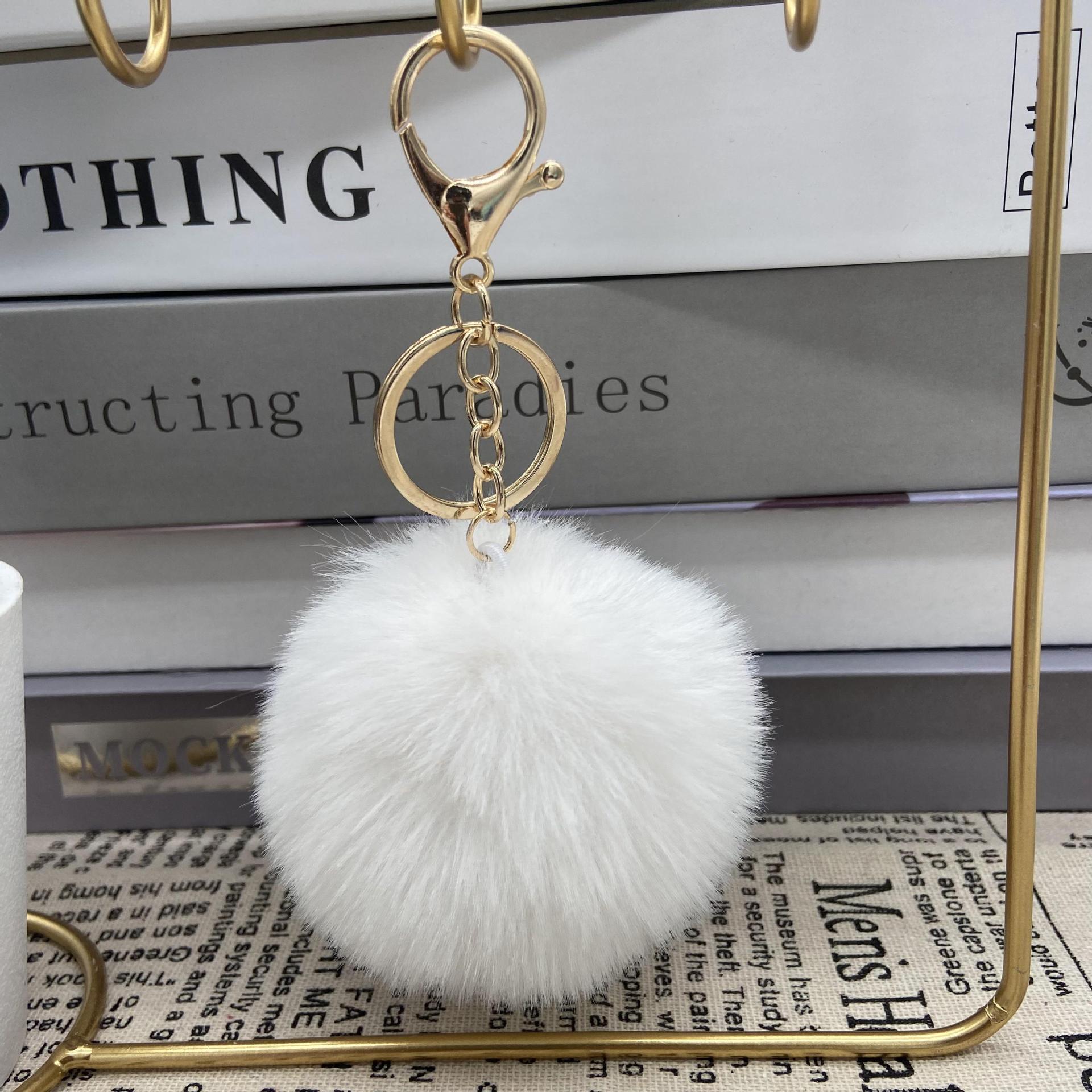 8cm Round Ball Pom-Pom (with Keychain attachment)