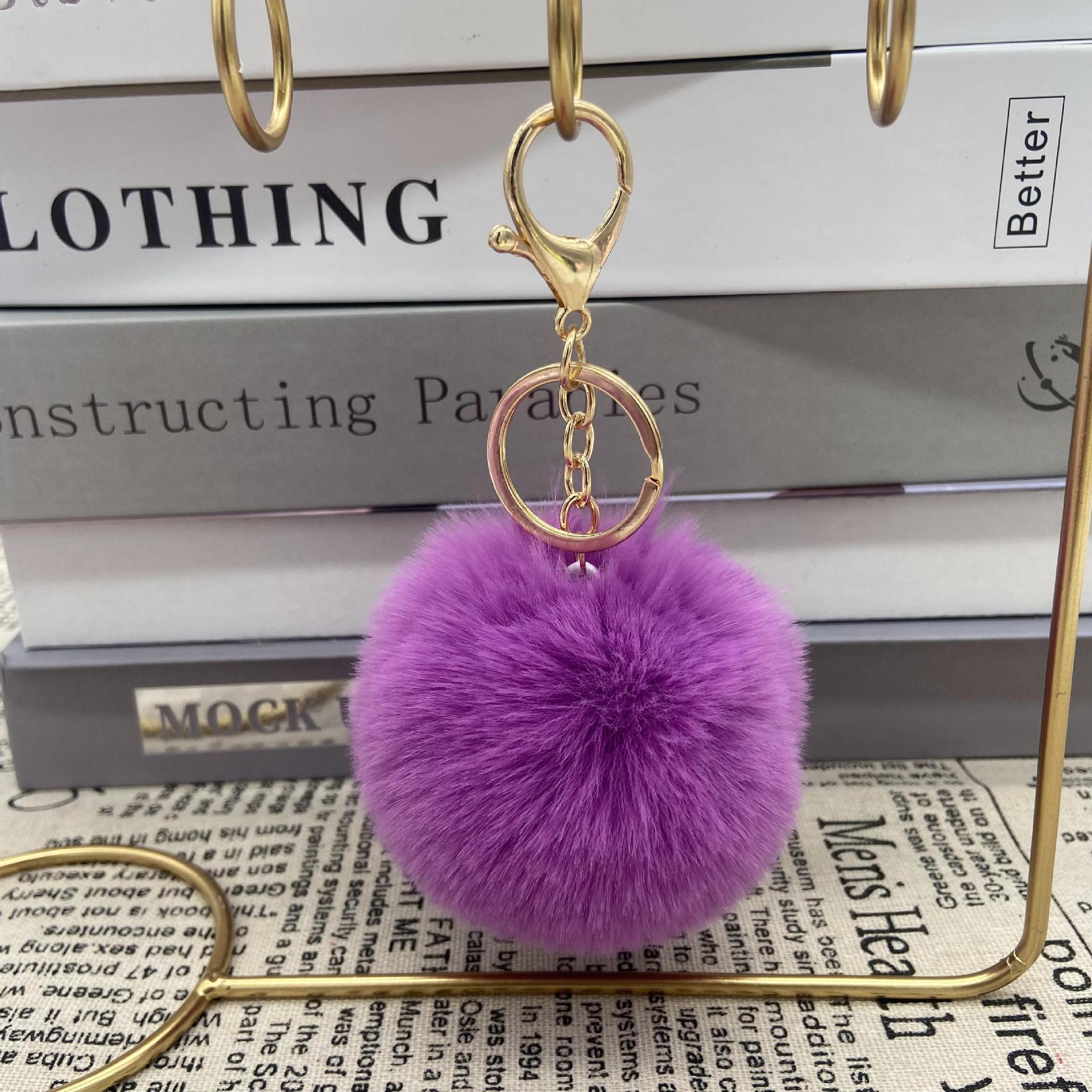 8cm Round Ball Pom-Pom (with Keychain attachment)