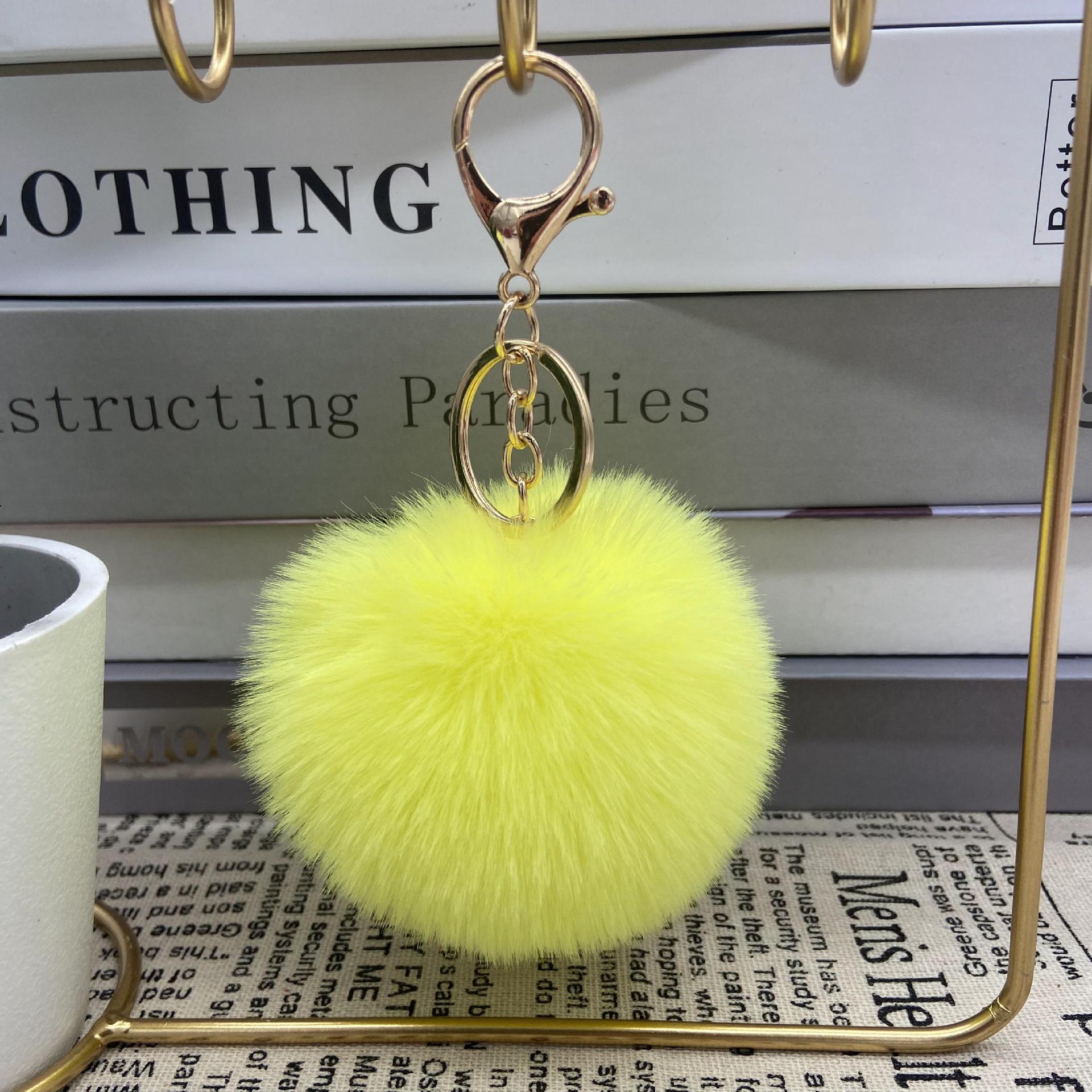 8cm Round Ball Pom-Pom (with Keychain attachment)
