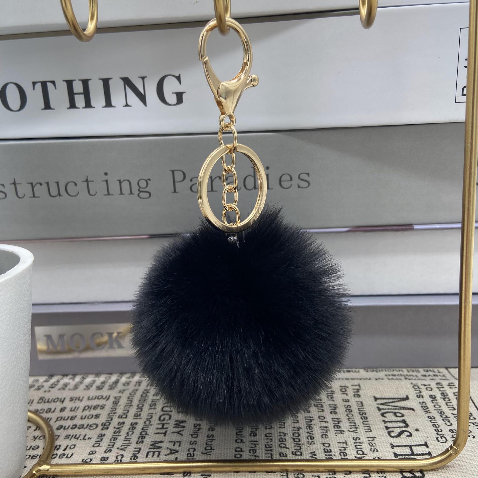 8cm Round Ball Pom-Pom (with Keychain attachment)
