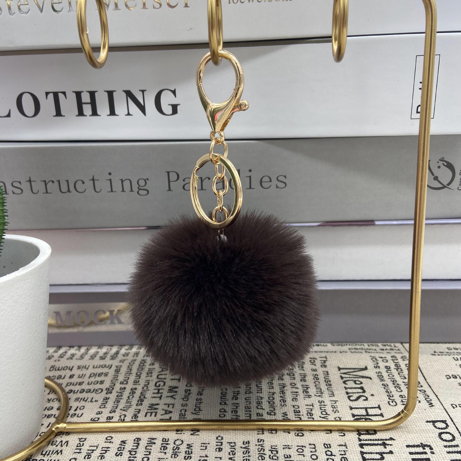 8cm Round Ball Pom-Pom (with Keychain attachment)