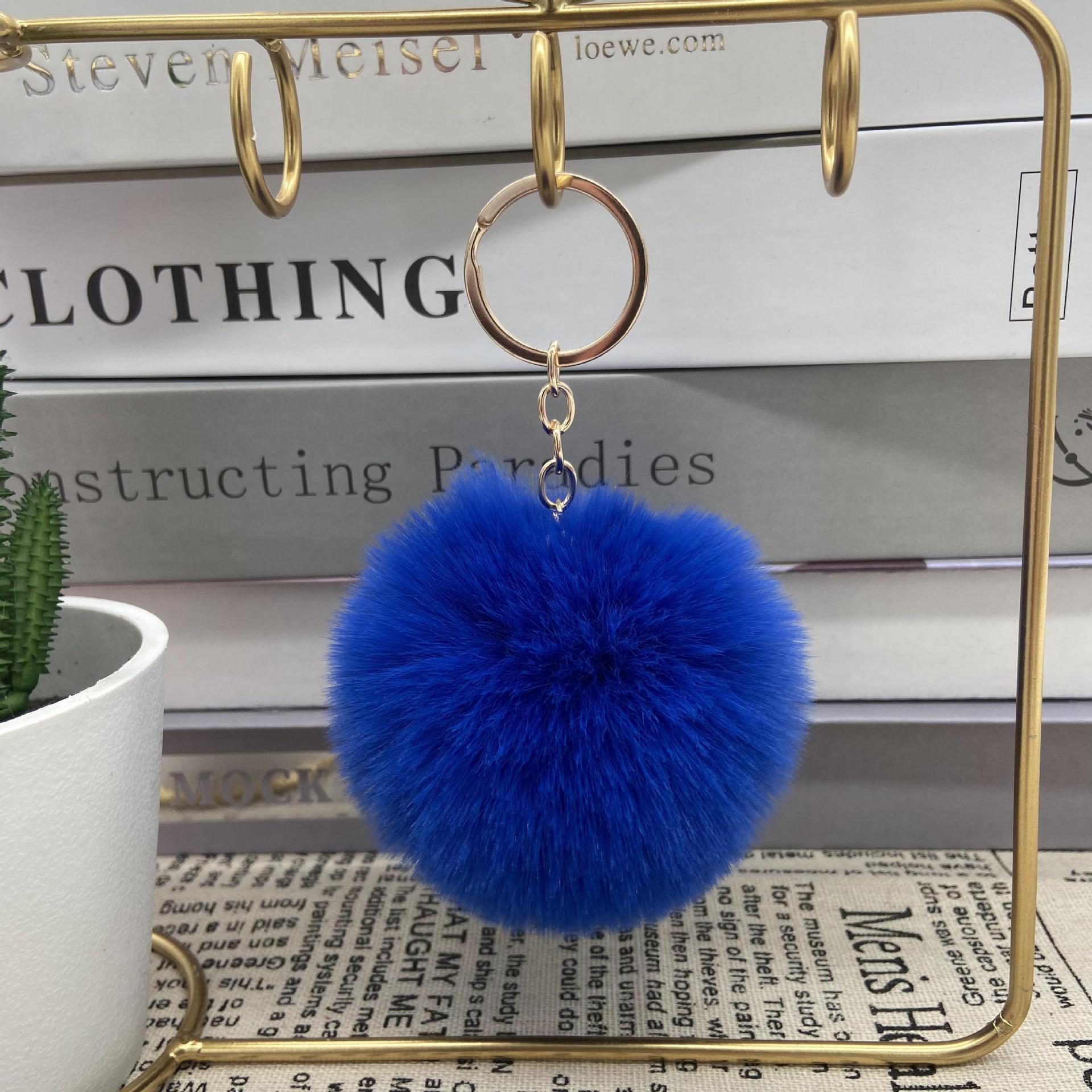 8cm Round Ball Pom-Pom (with Keychain attachment)