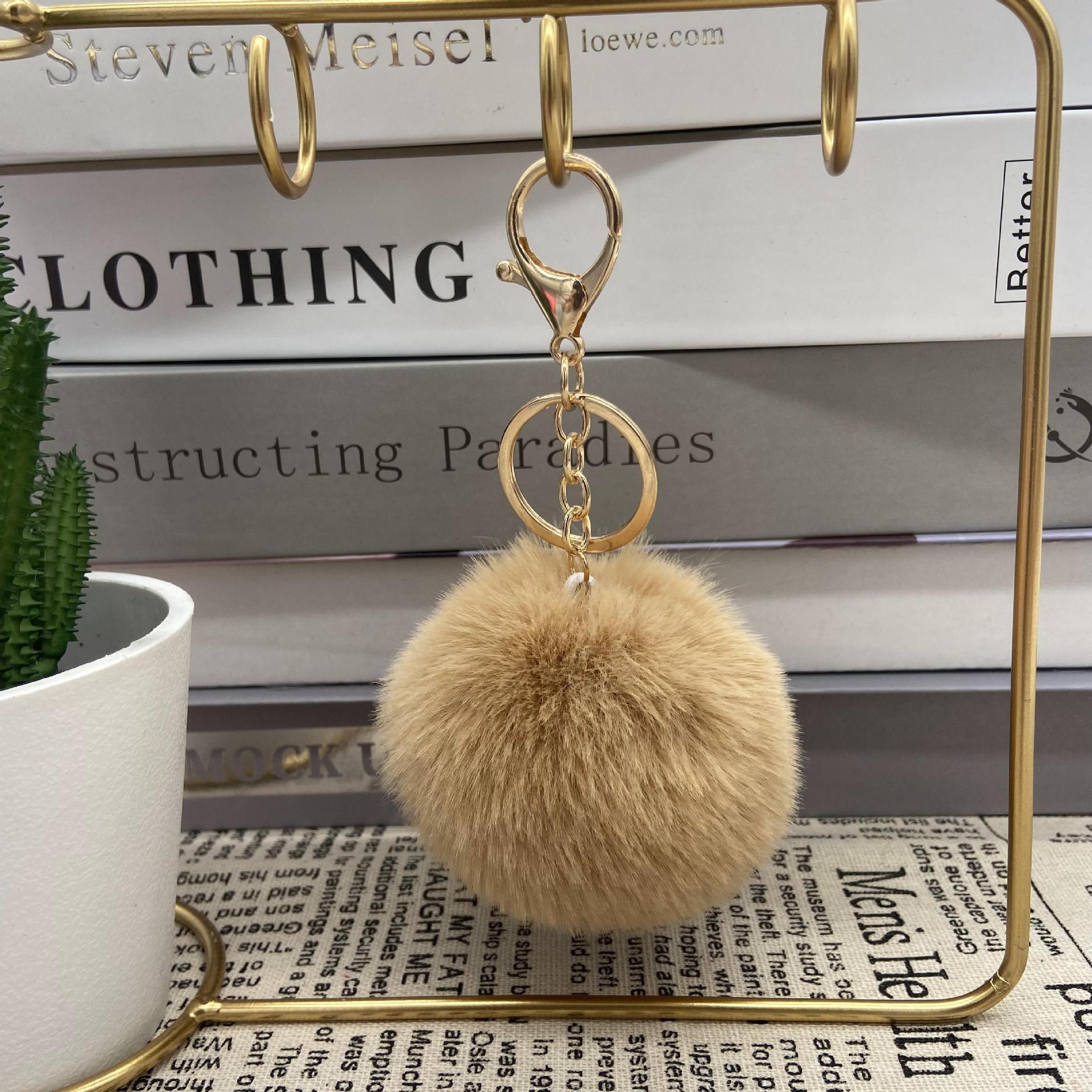 8cm Round Ball Pom-Pom (with Keychain attachment)
