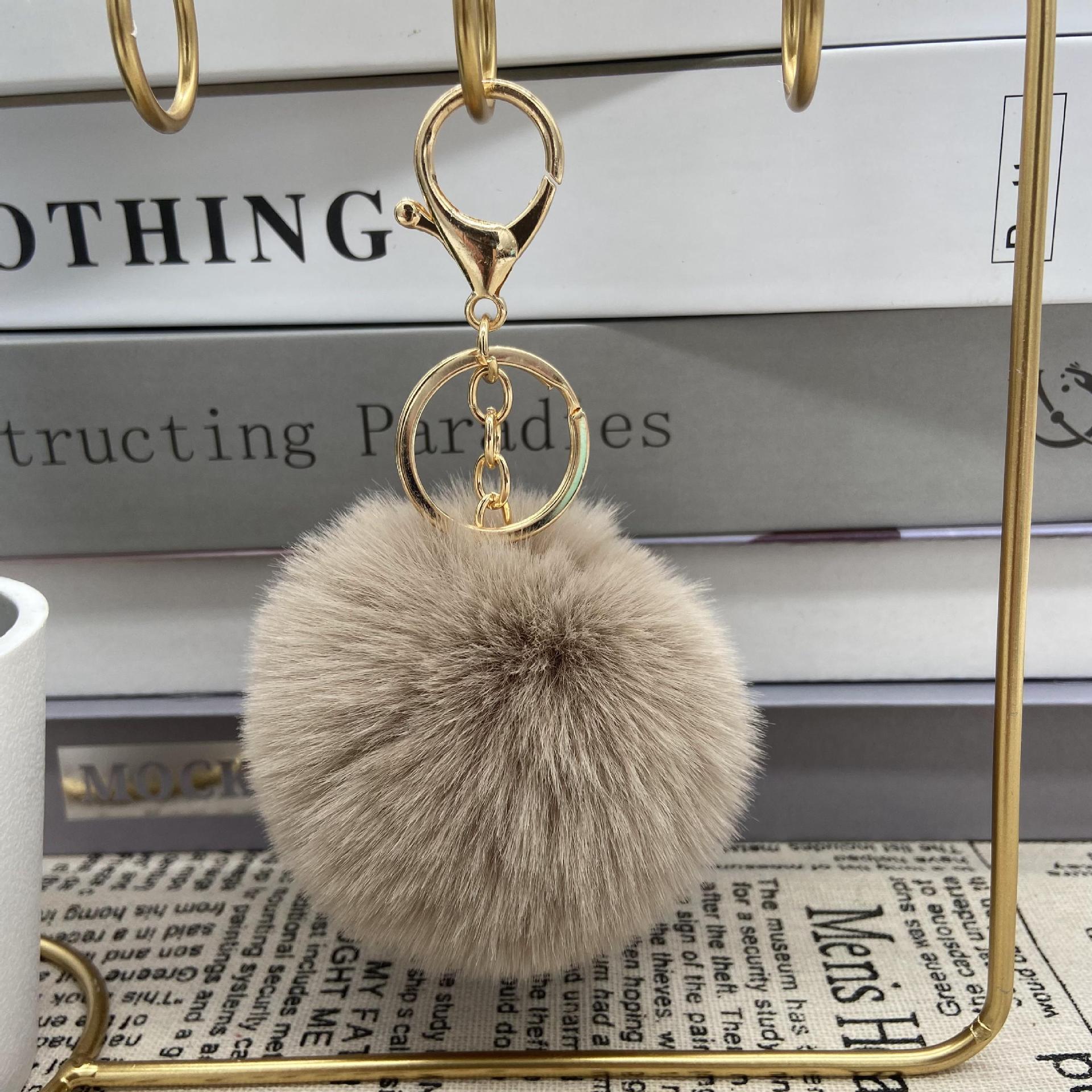 8cm Round Ball Pom-Pom (with Keychain attachment)