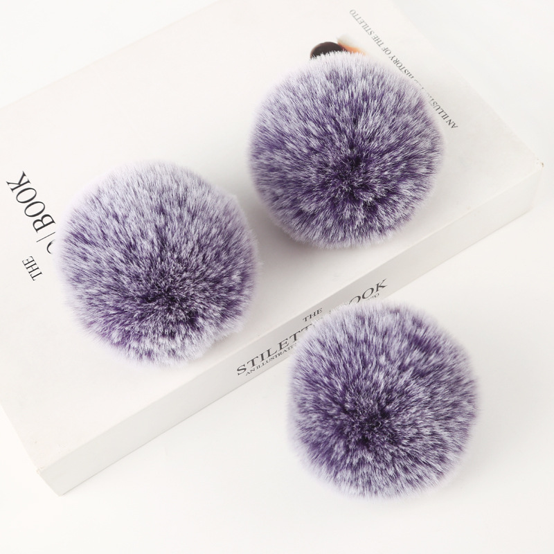 8cm Frosty Round Ball Pompom (with keychain)