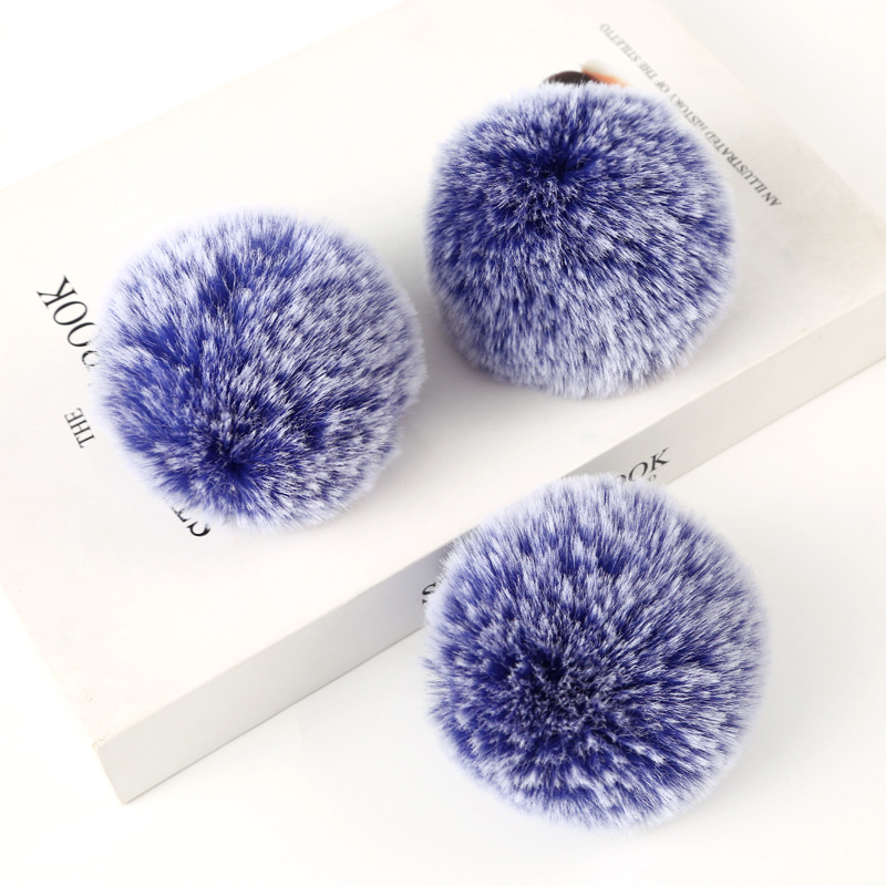 8cm Frosty Round Ball Pompom (with keychain)