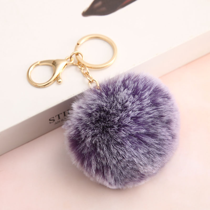 8cm Frosty Round Ball Pompom (with keychain)