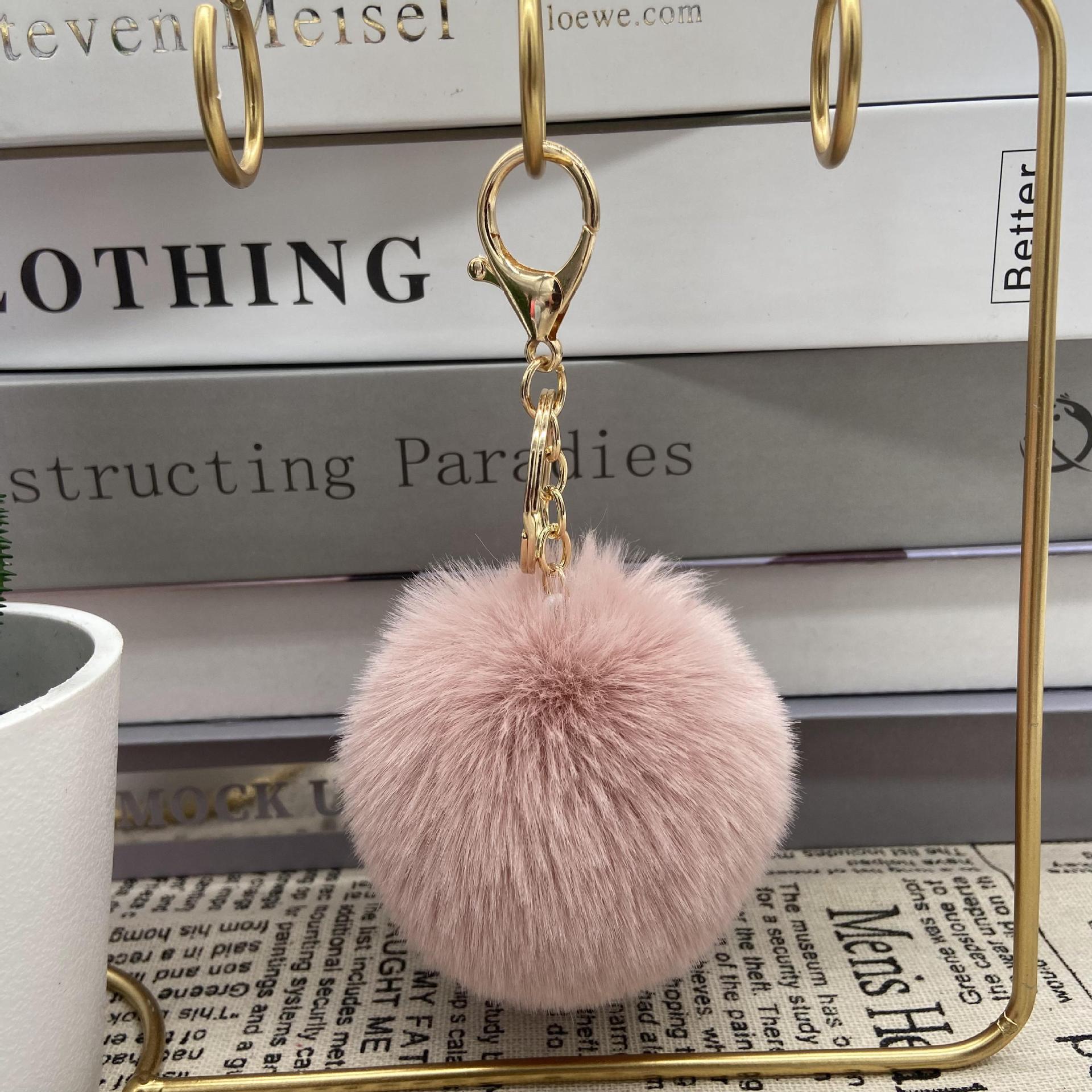 8cm Round Ball Pom-Pom (with Keychain attachment)