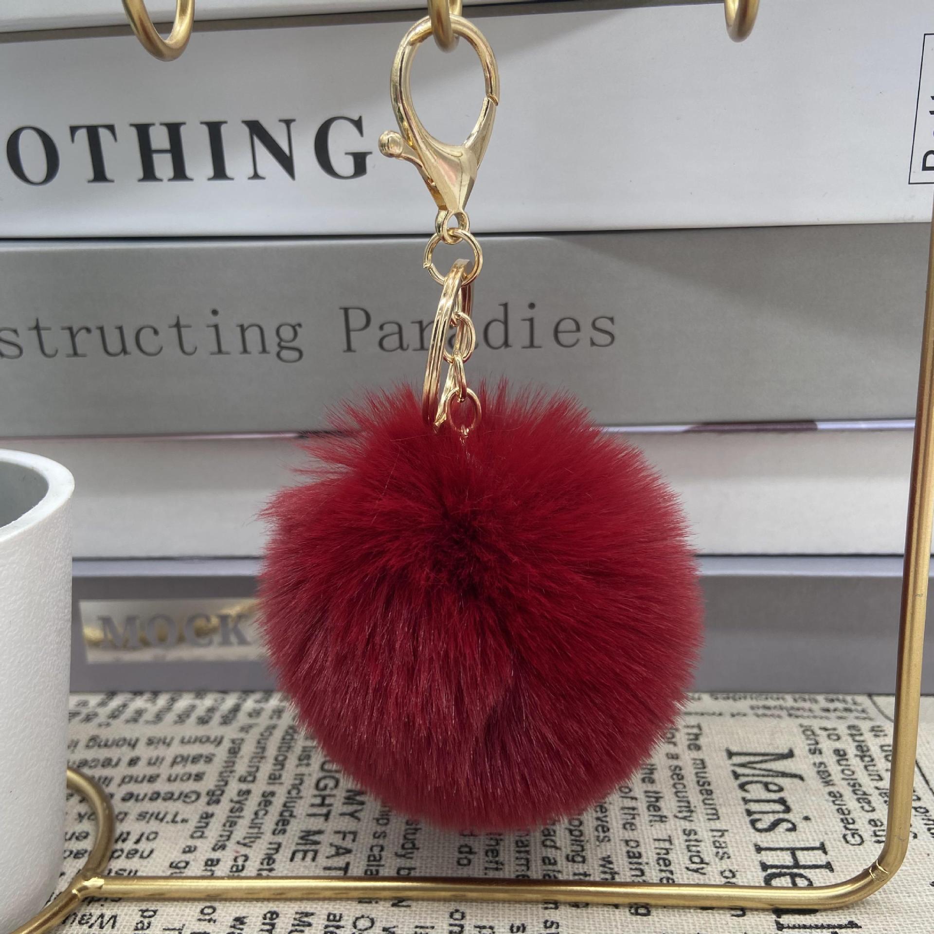 8cm Round Ball Pom-Pom (with Keychain attachment)