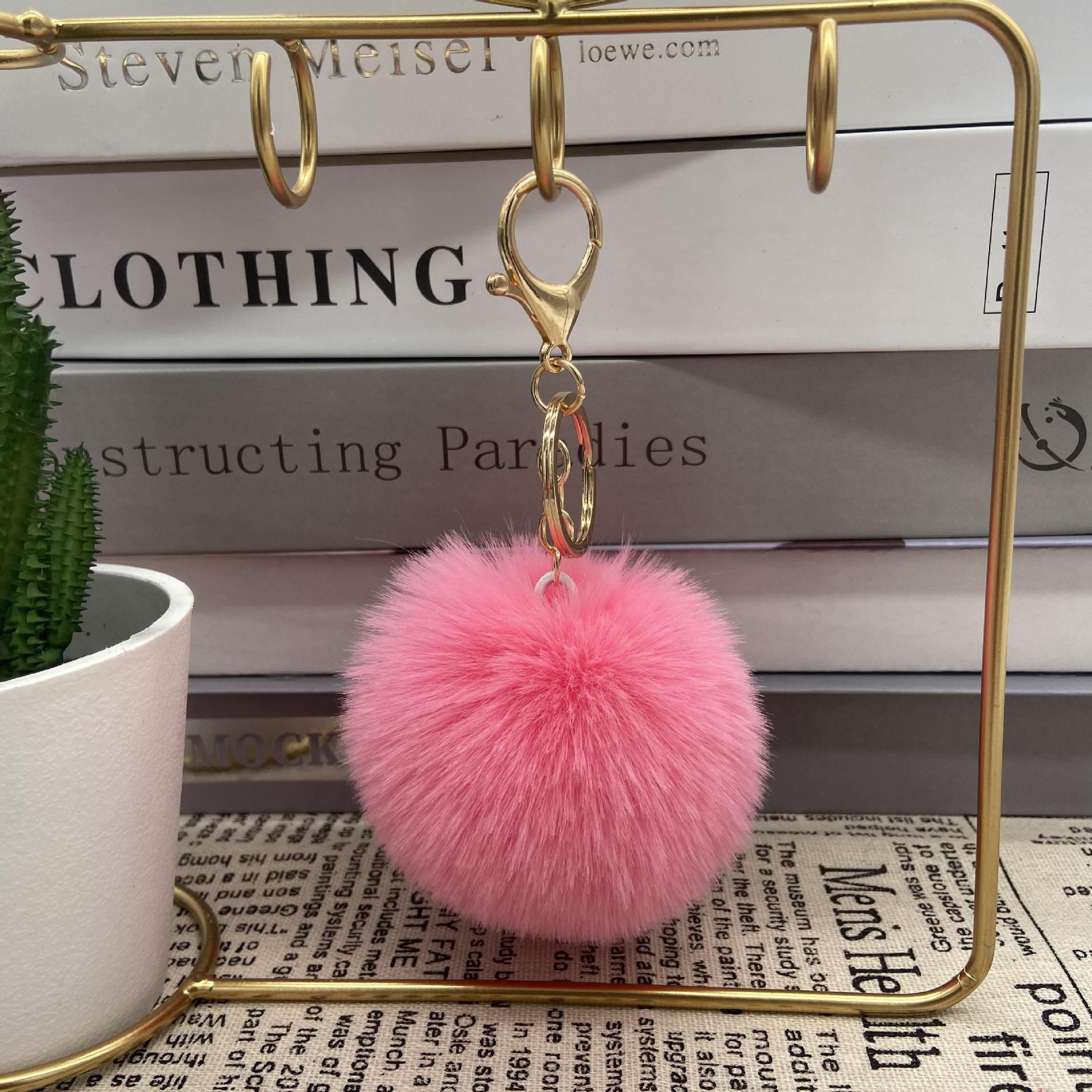 8cm Round Ball Pom-Pom (with Keychain attachment)
