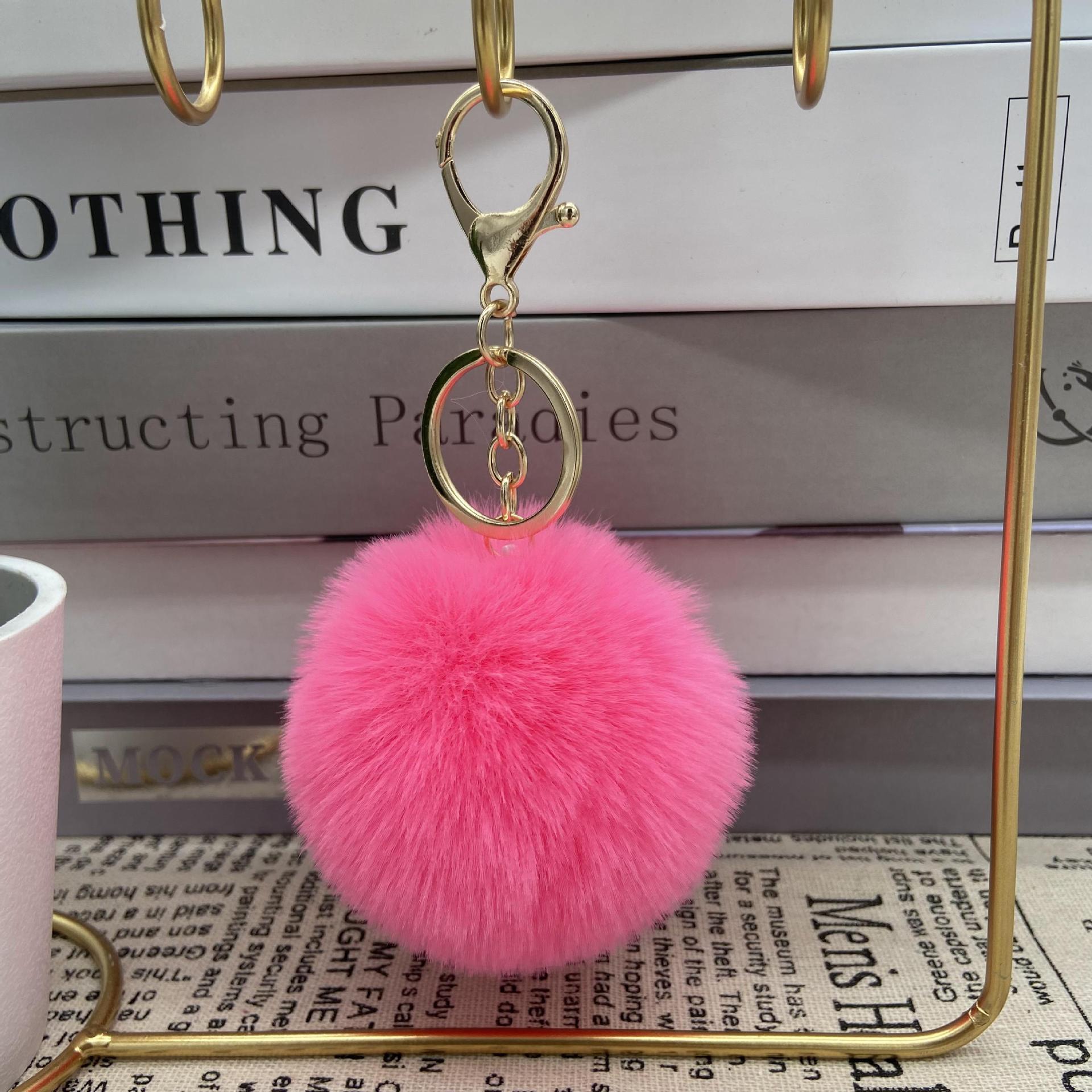 8cm Round Ball Pom-Pom (with Keychain attachment)