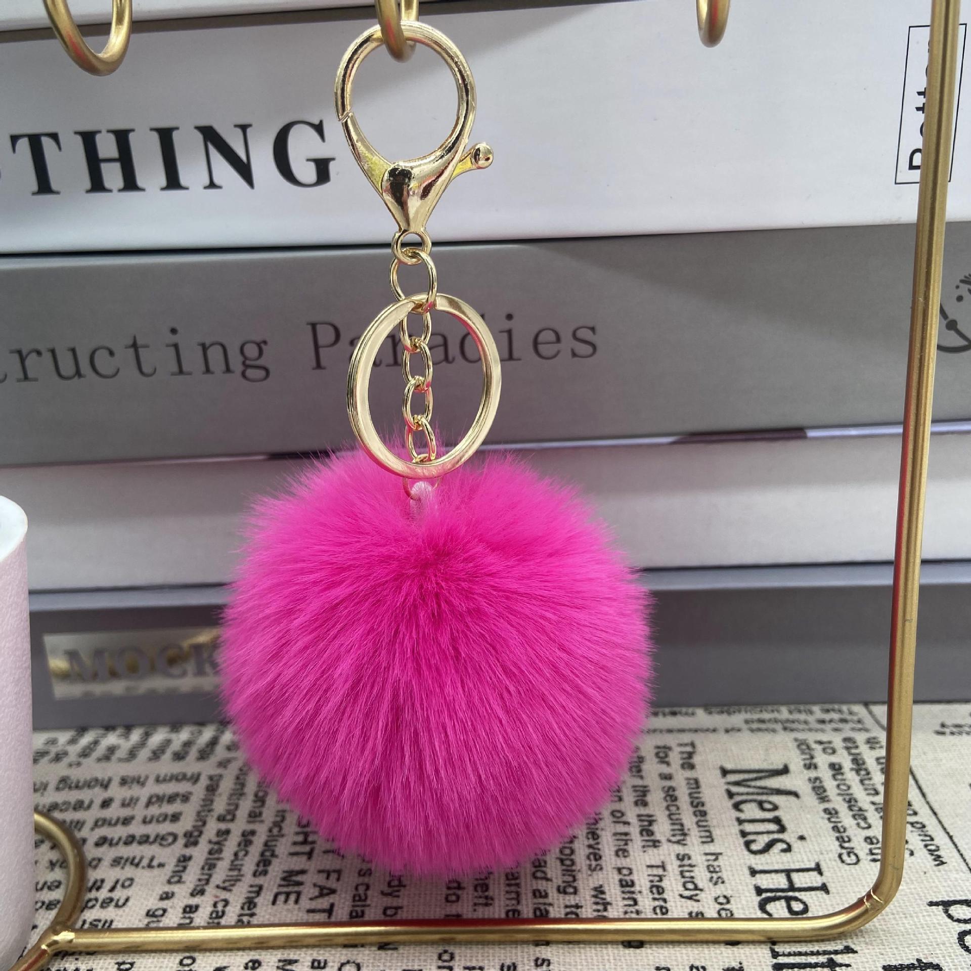 8cm Round Ball Pom-Pom (with Keychain attachment)