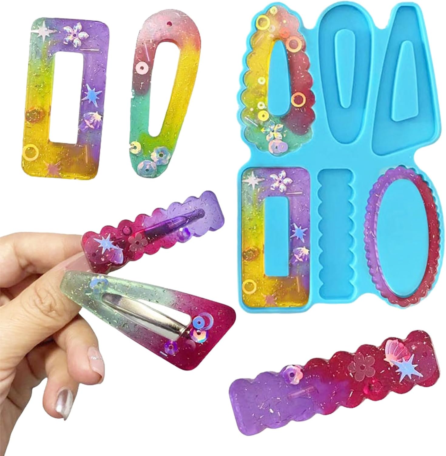 Wavy Design Mix Hair Clip Barrettes