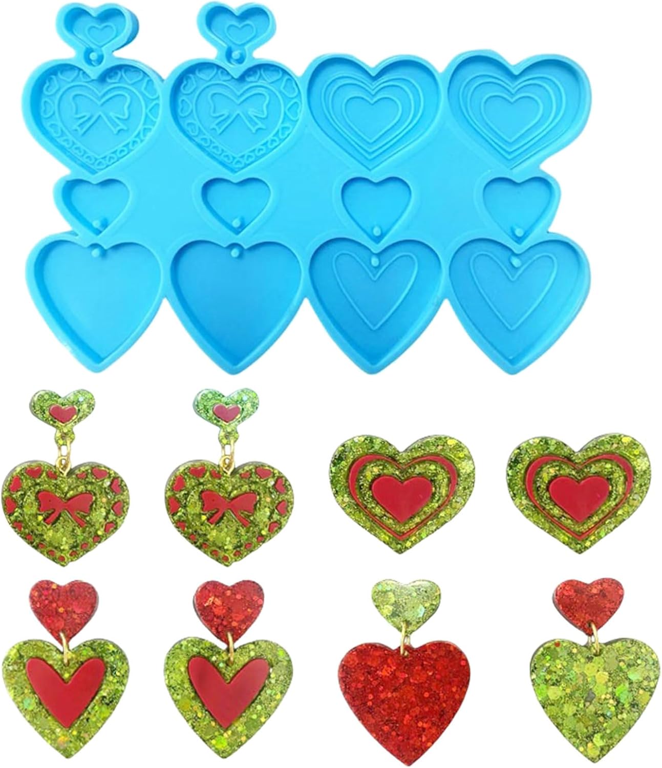 Heart Shaped Drop Earrings