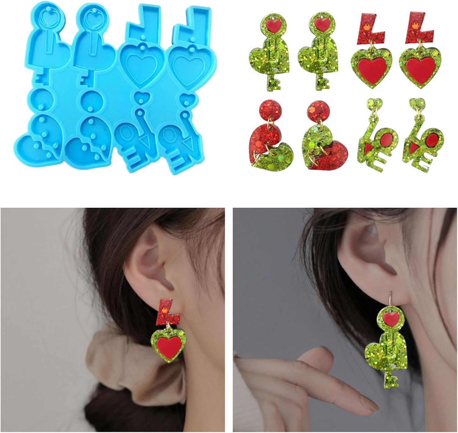 Heart Shaped Drop Earrings