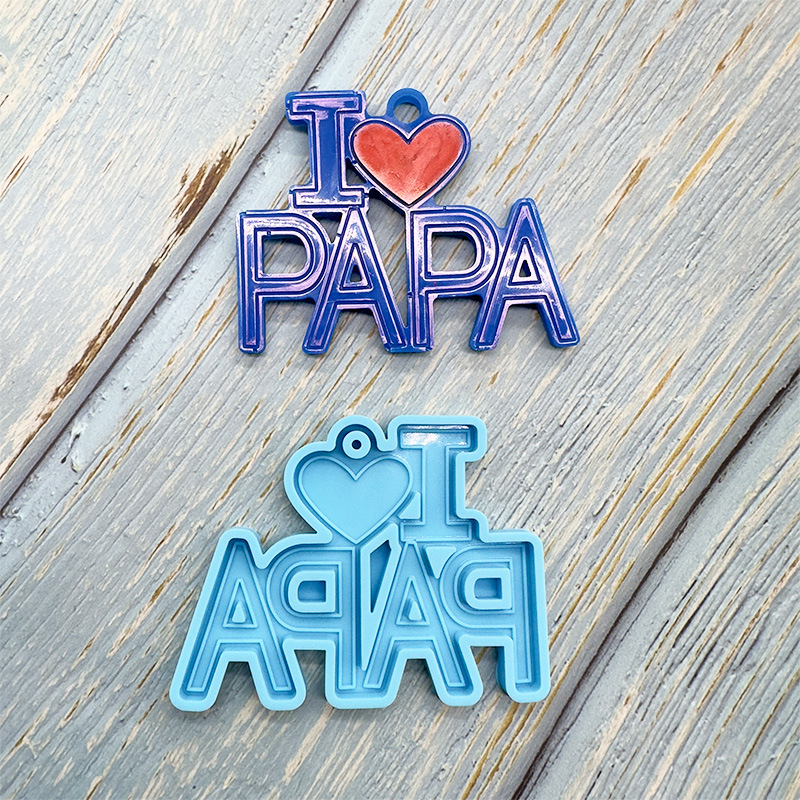 Family Title Keychain Silicone Mold - Best Mom/Dad