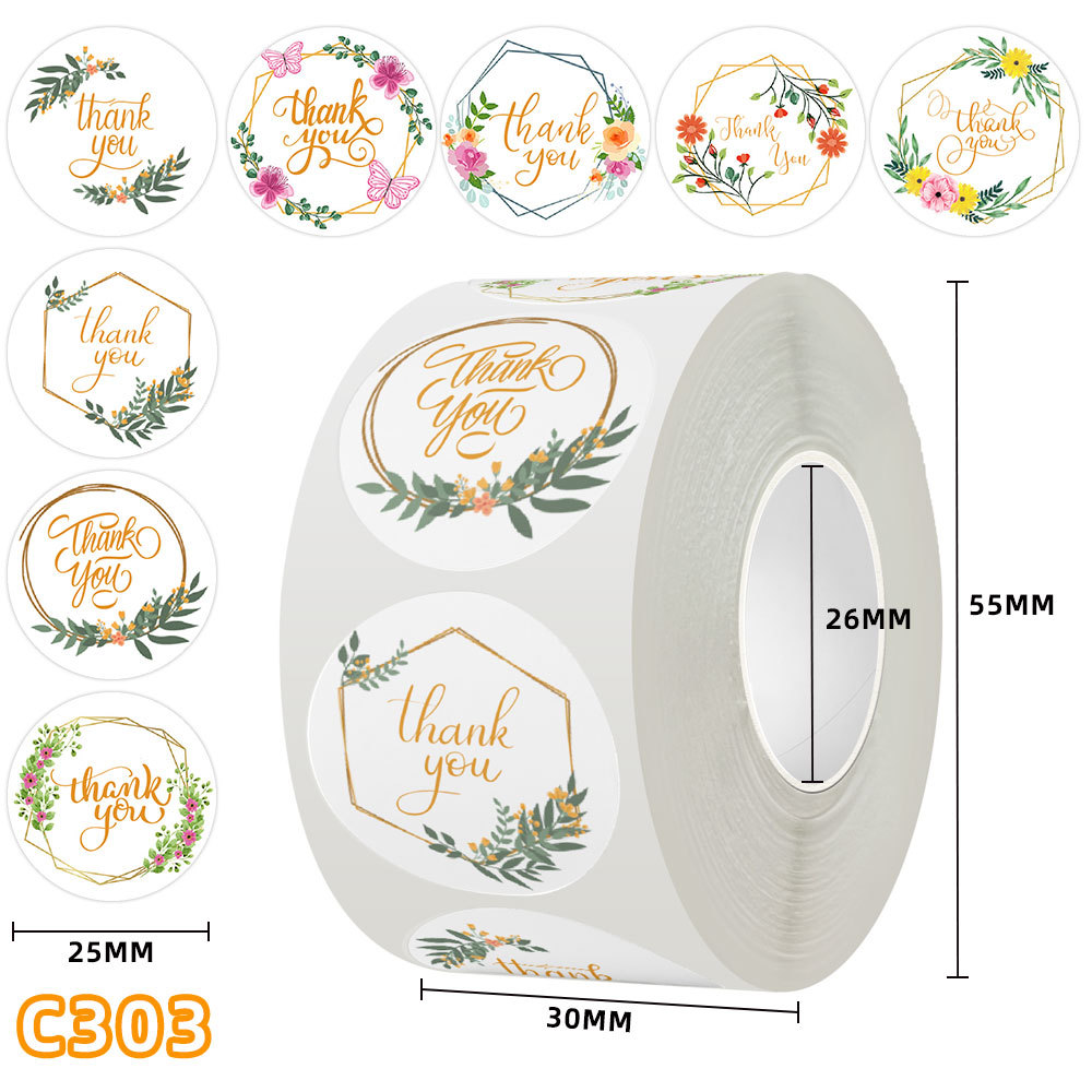 Decorative Thank You Sticker