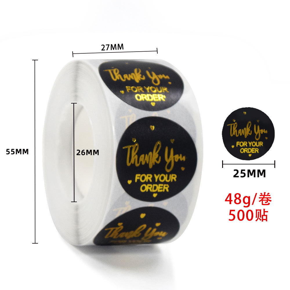 Metallic Gold Thank You Sticker