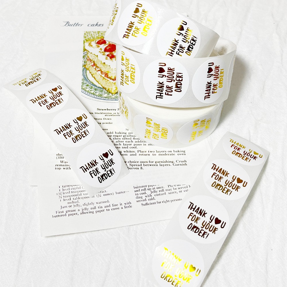 Metallic Gold Thank You Sticker