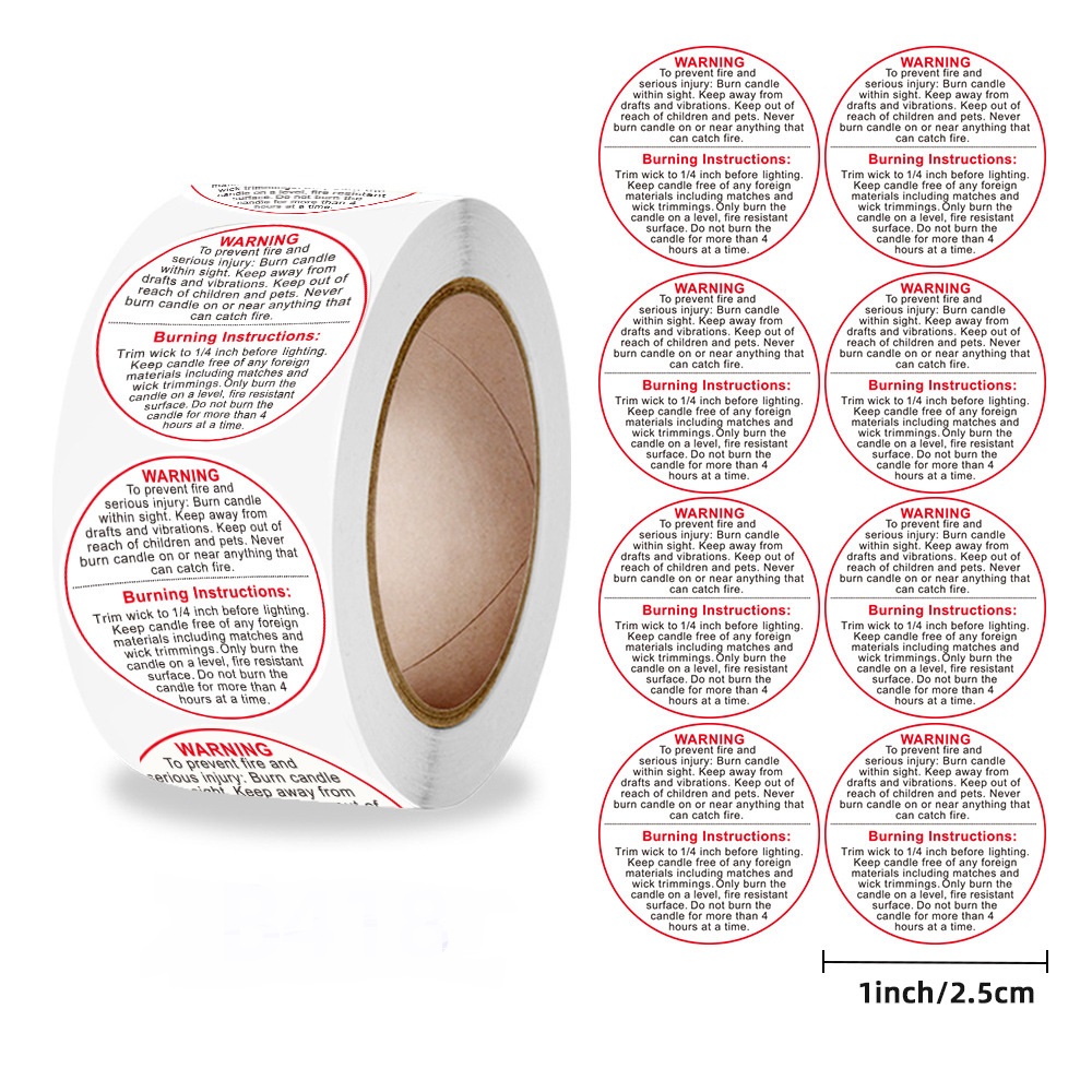 Candle Burning Warning Sticker