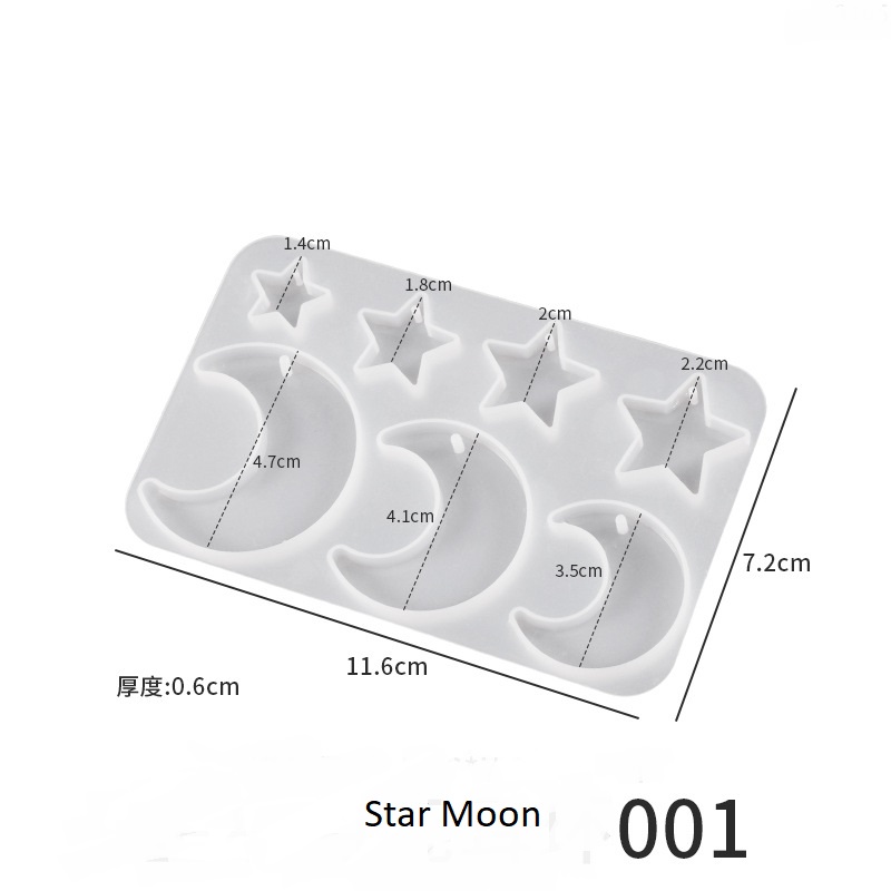 Geometry Star Moon Cat Paw Earring Mold