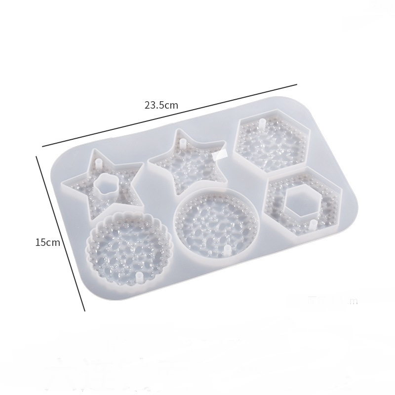 Diamond Pattern Star Heart Keychain Pendant Mold