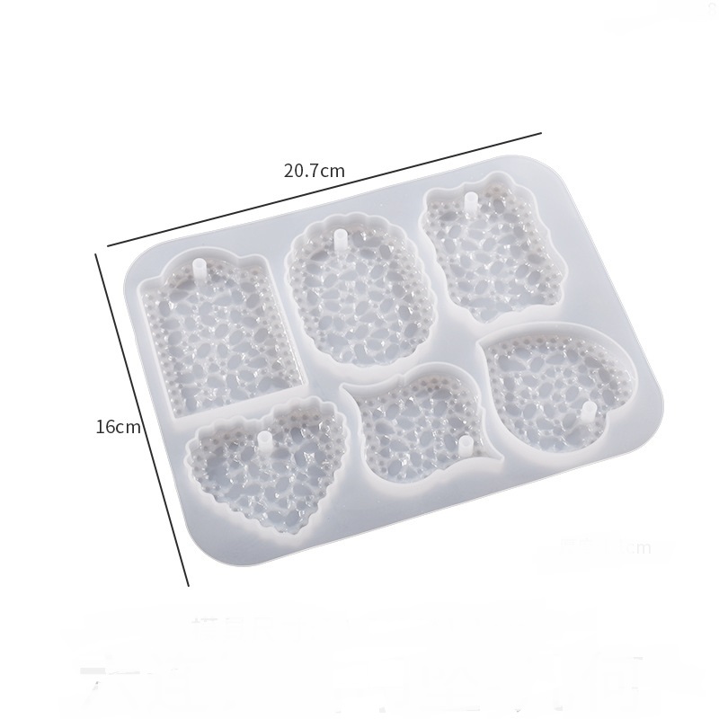 Diamond Pattern Star Heart Keychain Pendant Mold