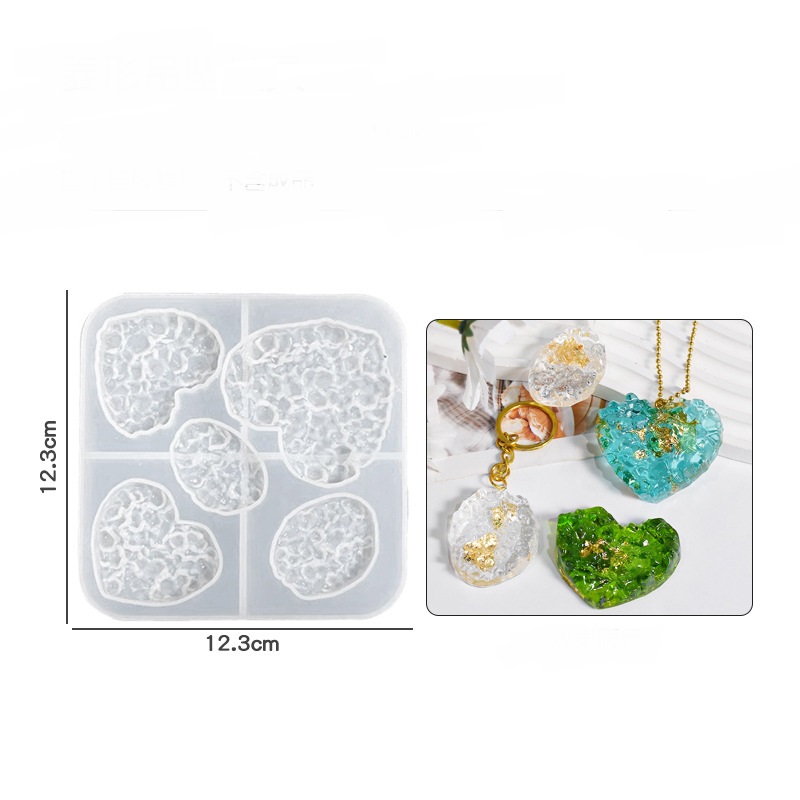 Crystal Love Rectangular Shape Pendant Keychain Mold