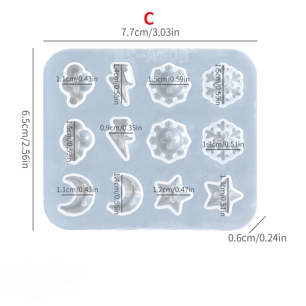 Stars Cat Round Pendant Stud Earring Mold